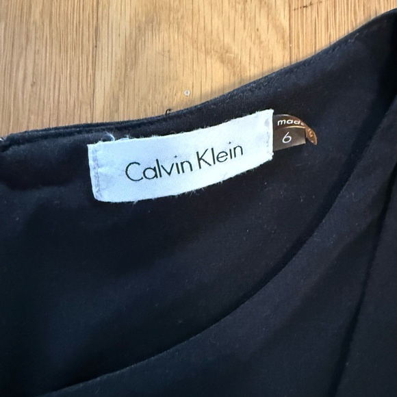 Calvin Klein Black Long Sleeve Sheath Dress Size 6 Ruched Metal Detail - Picture 6 of 9